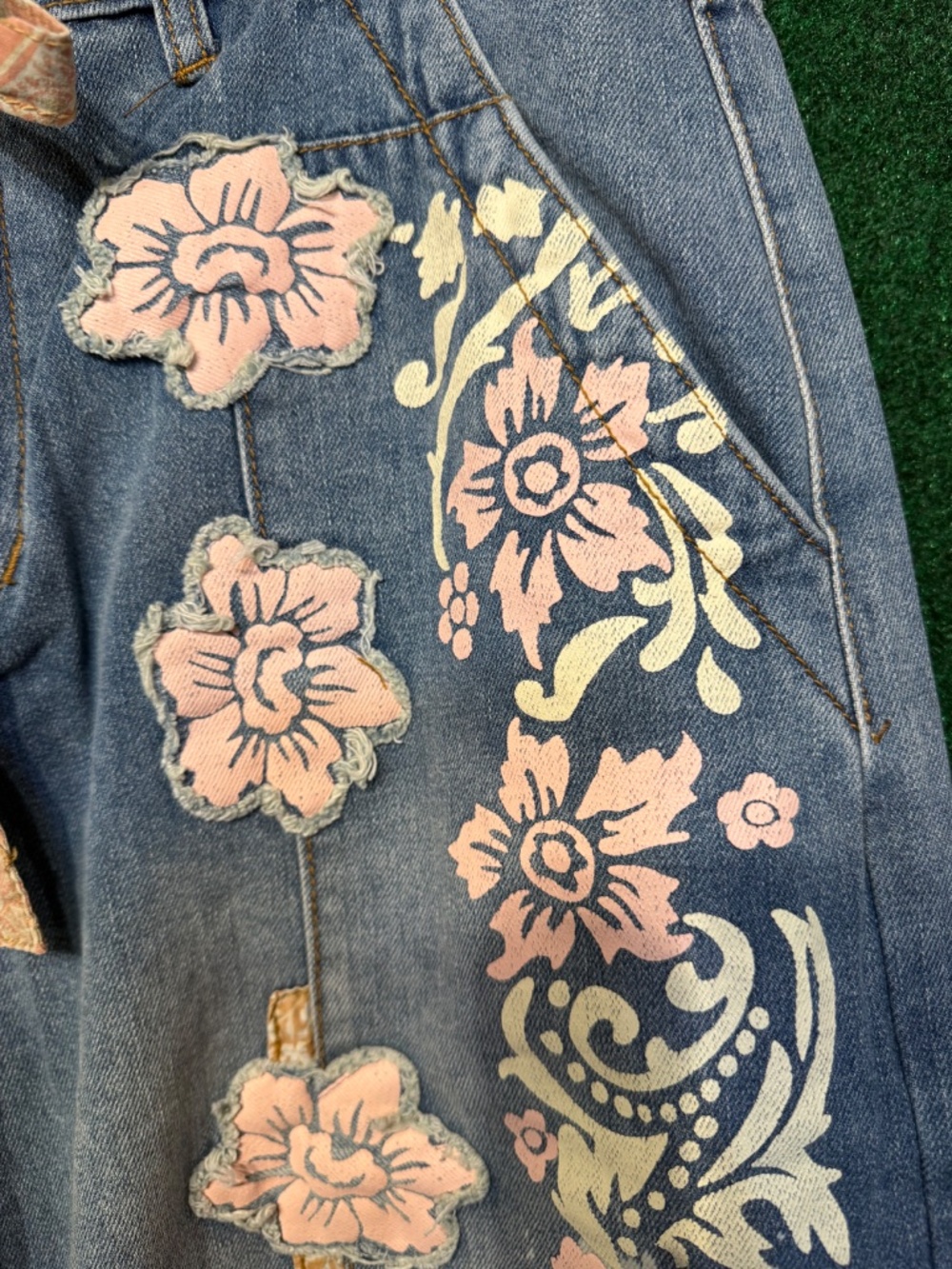 1039 New Oli&Hali Dream Vintage Bloom Patchwork Jeans - Picture 9 of 12